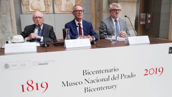 El ministro de Cultura, José Guirao (c), el presidente del Patronato del Museo, José Pedro Pérez Llorca (i), y el director del Museo del Prado, Miguel Falomir (d), durante la presentación de los actos extraordinarios con los que conmemora su Bicentenario. El ministro de Cultura, José Guirao (c), el presidente del Patronato del Museo, José Pedro Pérez Llorca (i), y el director del Museo del Prado, Miguel Falomir (d), durante la presentación de los actos extraordinarios con los que conmemora su Bicentenario.