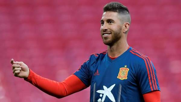 Sergio Ramos, en un entrenamiento con la Selección española. Sergio Ramos, en un entrenamiento con la Selección española.