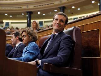 Pablo Casado, durante la sesión de control en el Congreso.