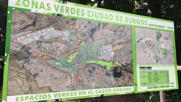 Mapa de zonas verdes de Burgos Mapa de zonas verdes de Burgos