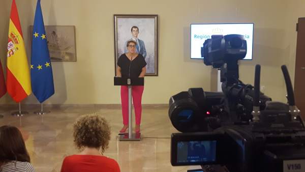 La portavoz del Gobierno regional, Noelia Arroyo, en la rueda de prensa La portavoz del Gobierno regional, Noelia Arroyo, en la rueda de prensa