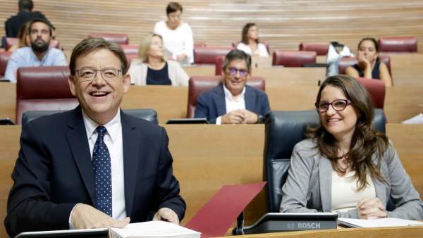 Ximo Puig y Mónica Oltra en el Debate Ximo Puig y Mónica Oltra en el Debate