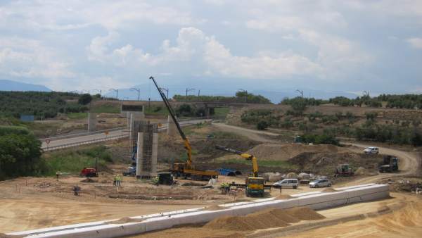 Foto de archivo de las obras del viaducto Foto de archivo de las obras del viaducto