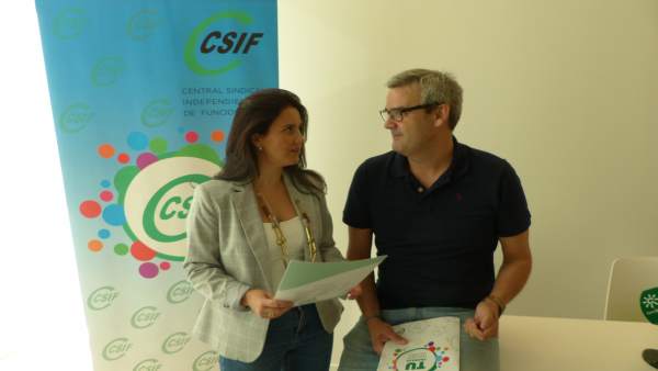 García con otro responsable de CSIF García con otro responsable de CSIF
