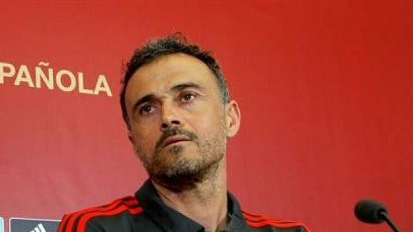 Luis Enrique, en una rueda de prensa con la Selección española. Luis Enrique, en una rueda de prensa con la Selección española.