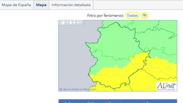 Alerta amarilla por tormentas Alerta amarilla por tormentas