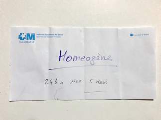 Receta de un producto homeopático