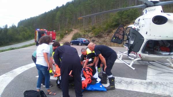 Herido un motorista en un accidente de tráfico en Aspurz Herido un motorista en un accidente de tráfico en Aspurz