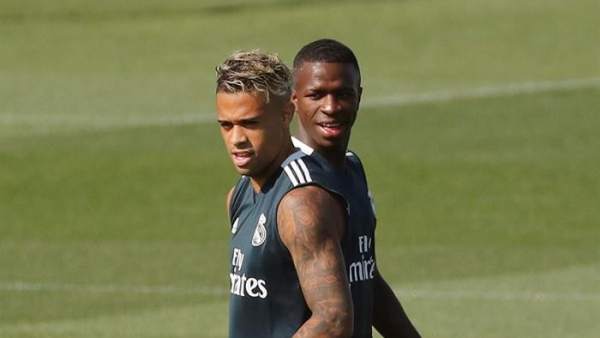 Mariano Díaz, en un entrenamiento con el Real Madrid. Mariano Díaz, en un entrenamiento con el Real Madrid.