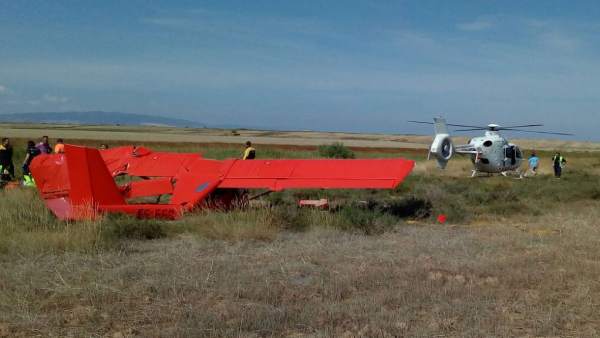 Accidente de una avioneta en Tudela Accidente de una avioneta en Tudela