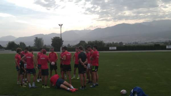 La selección nacional de rugby 7, en la Ciudad Deportiva de Diputación La selección nacional de rugby 7, en la Ciudad Deportiva de Diputación