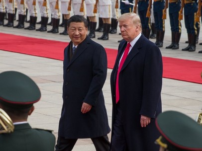 Donald Trump en China, imagen de archivo