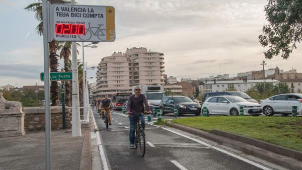 València instal·la el primer comptador en directe de bicicletes València instal·la el primer comptador en directe de bicicletes