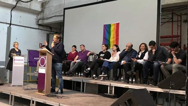 Xavier Domènech en el debate de candidatos de Podem. Xavier Domènech en el debate de candidatos de Podem.