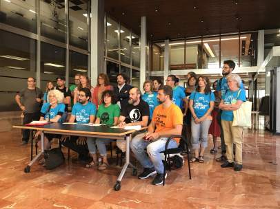 Rueda de prensa de Favb, Sindicat de Llogaters, Pah, Abts y Desc.