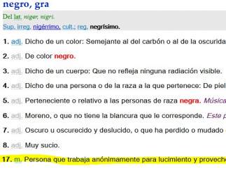 Definición de negro