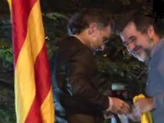 Jordi Cuixart y Jordi Sànchez, el 20-S de 2017 ante Economía.