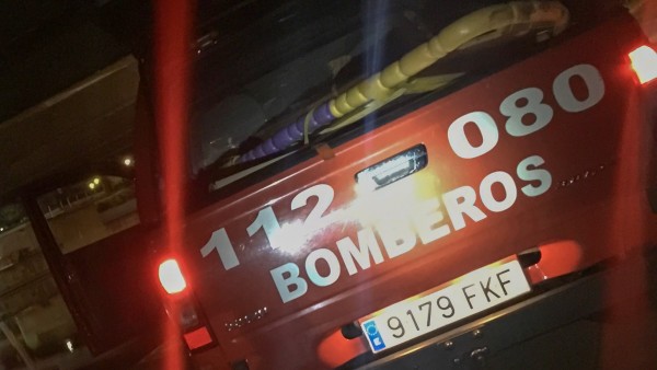 Un coche de Bomberos durante el rescate en León 20-9-2018 Un coche de Bomberos durante el rescate en León 20-9-2018