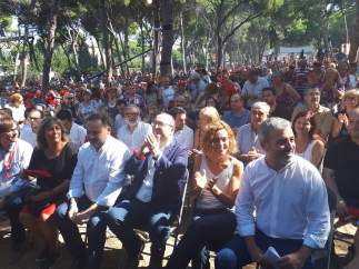 Ábalos, Iceta, Batet y Collboni en la Festa de la Rosa.