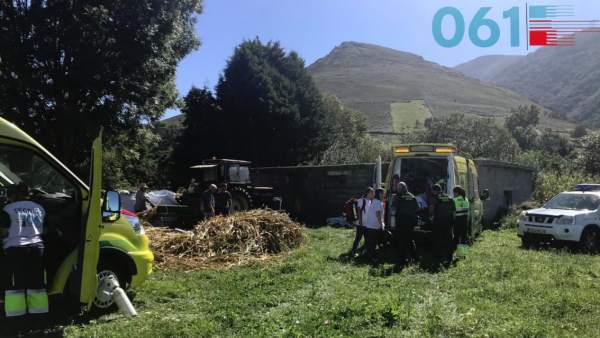 Lugar donde el hombre ha tenido el accidente con el tractor Lugar donde el hombre ha tenido el accidente con el tractor