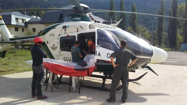 Rescate de un montañero en el Aneto. Rescate de un montañero en el Aneto.