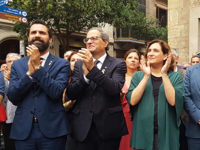 Roger Torrent, Quim Torra y Ada Colau.
