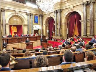 Quim Torra en el pleno del Parlament.