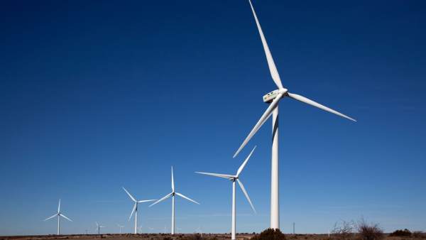 Parque eólico, molinos de viento Parque eólico, molinos de viento