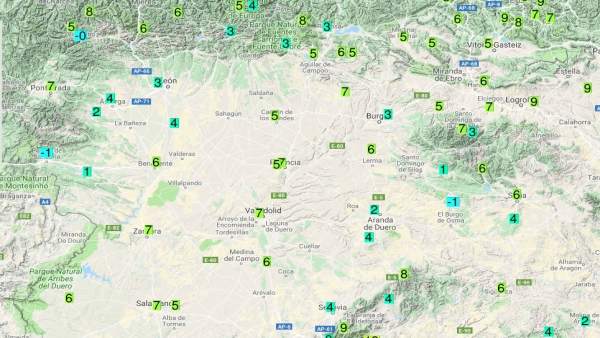 Mapa descriptivo con las temperaturas en CyL 02/10/2018 Mapa descriptivo con las temperaturas en CyL 02/10/2018