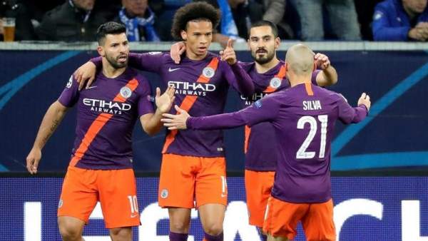 El Manchester City celebra un gol frente al Hoffenheim. El Manchester City celebra un gol frente al Hoffenheim.