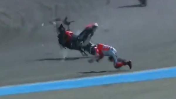 Lorenzo, en el momento de su caída en Tailandia. Lorenzo, en el momento de su caída en Tailandia.
