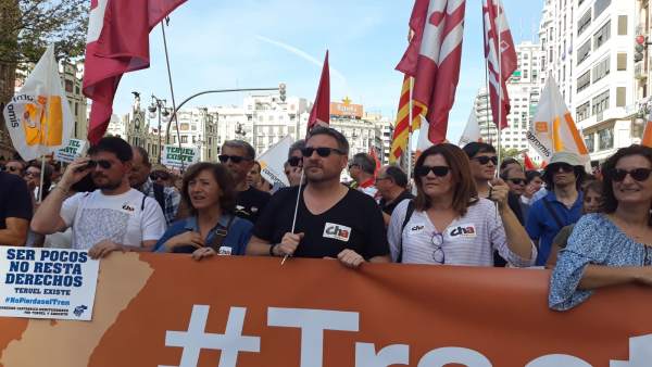 Soro en la manifestación de este domingo en Valencia. Soro en la manifestación de este domingo en Valencia.