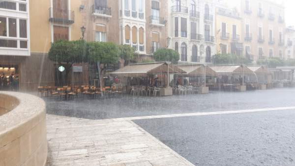 Imagen de la tormenta en la ciudad de Murcia Imagen de la tormenta en la ciudad de Murcia