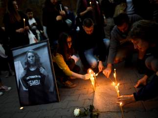 Vigilia por el asesinato de la periodista Victoria Marinova