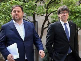 Oriol Junqueras y Carles Puigdemont (Archivo).