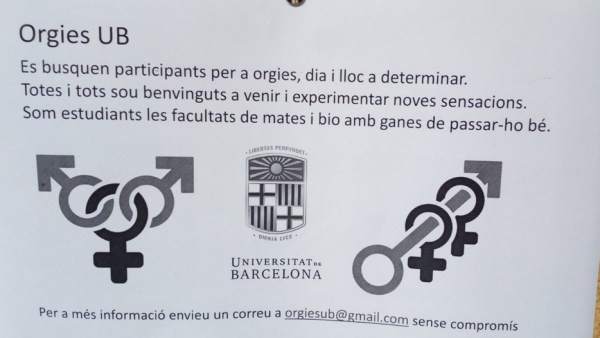 La Universitat de Barcelona (UB) retira carteles con su ...