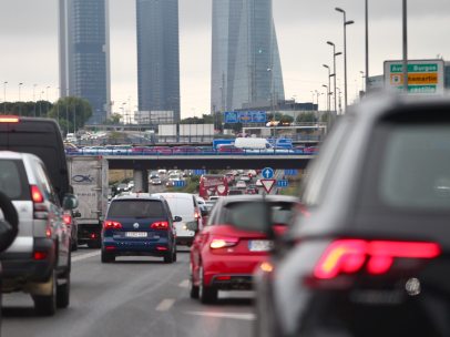 Atasco por la lluvia en Madrid