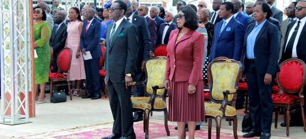 Teodoro Obiang con la Primera Dama de Guinea, Constancia Mangue