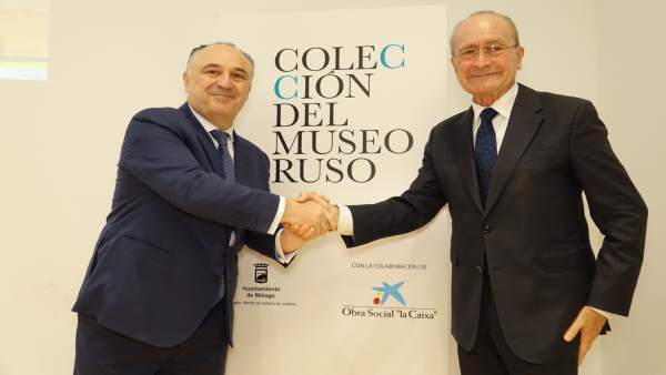 El alcalde con juan ignacio zafra caixabank málaga colección ruso málaga El alcalde con juan ignacio zafra caixabank málaga colección ruso málaga