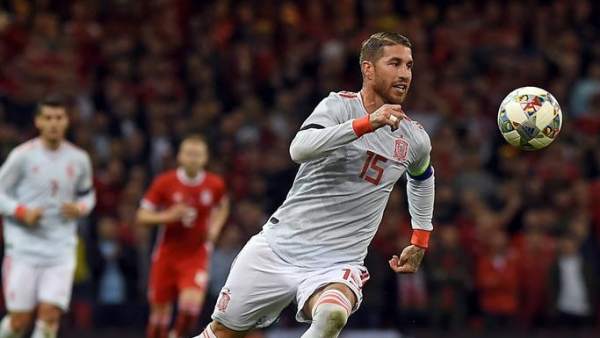 Sergio Ramos, con la camiseta de España. Sergio Ramos, con la camiseta de España.