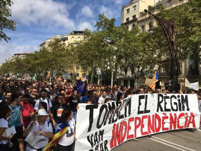Manifestación de los CDR en Barcelona por el 1-O (archivo).