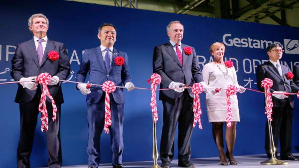 Arantxa Tapia durante la inauguración de Gestamp en Japón