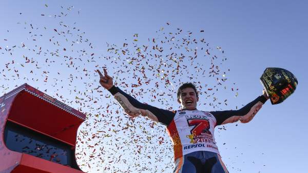 Marc Márquez, feliz tras ganar su séptimo título mundial Marc Márquez, feliz tras ganar su séptimo título mundial