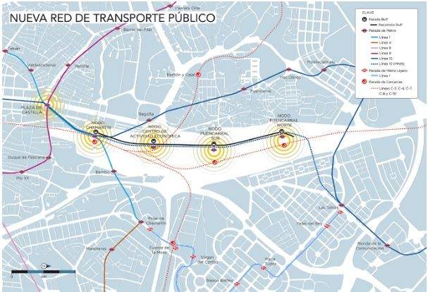 Nueva red de transporte público en Madrid Nuevo Norte
