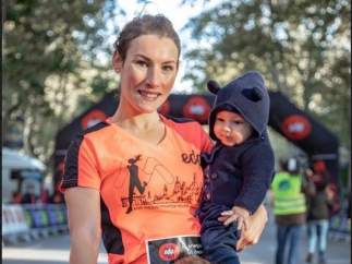 La atleta Sophie Power, durante su visita a Madrid