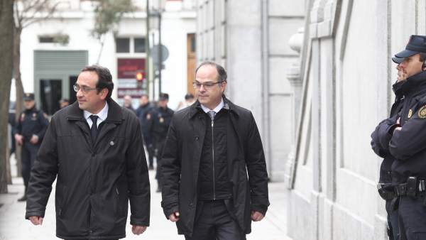 Josep Rull y Jordi Turull llegan al Supremo por la vista del procés Josep Rull y Jordi Turull llegan al Supremo por la vista del procés