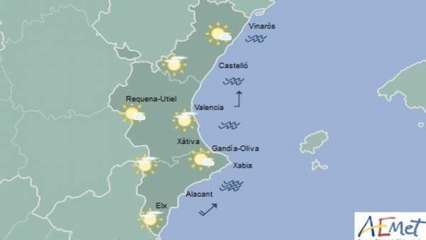Predicción de Aemet para la Comunitat Valenciana del 4 de noviembre Predicción de Aemet para la Comunitat Valenciana del 4 de noviembre