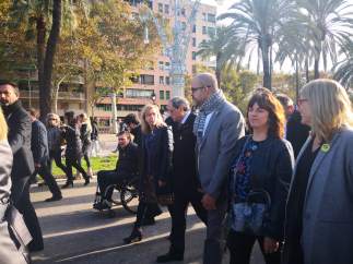 Quim Torra y miembros del Govern arropan a Miquel Buch y Neus Lloveras