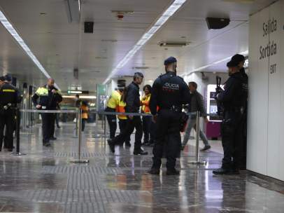 Desalojo de la estación de Sants