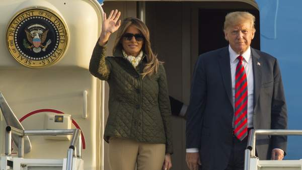 Donald y Melania Trum en el Air Force One Donald y Melania Trum en el Air Force One